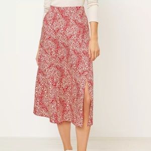 LOFT Floral Printed Midi Skirt